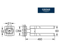 MEDIDAS TOALLERO LAVABO DOBLE ALLURE GROHE